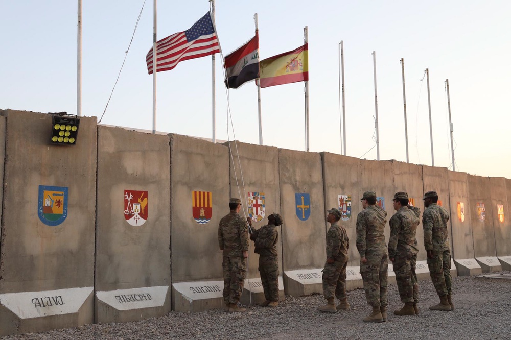 Coalition flag ceremony at Besmayah Range Complex