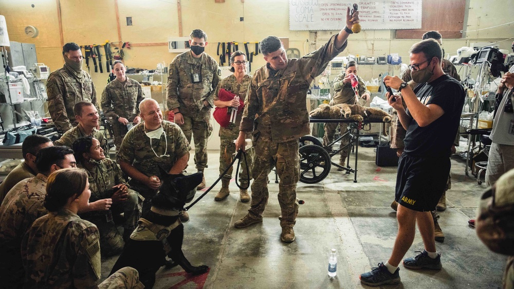 949th Medical Detachment provides Military Working Dog (MWD) veterinary training.