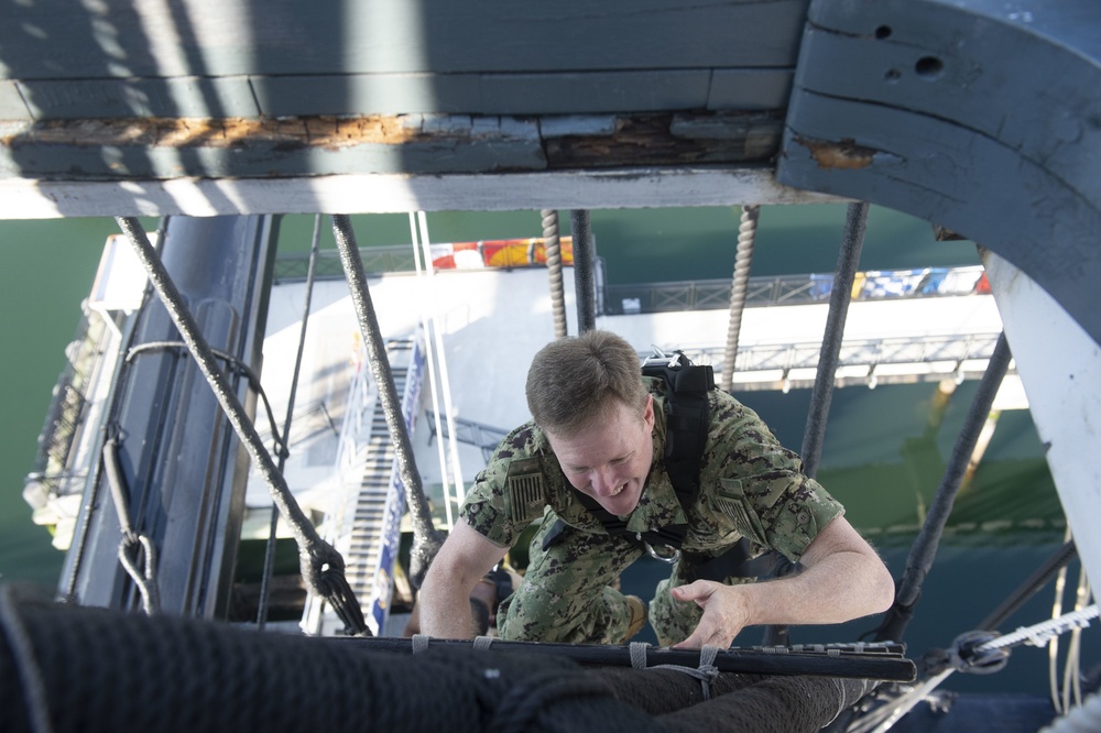 Rear Adm. Andrew Lennon Tours USS Constitution.