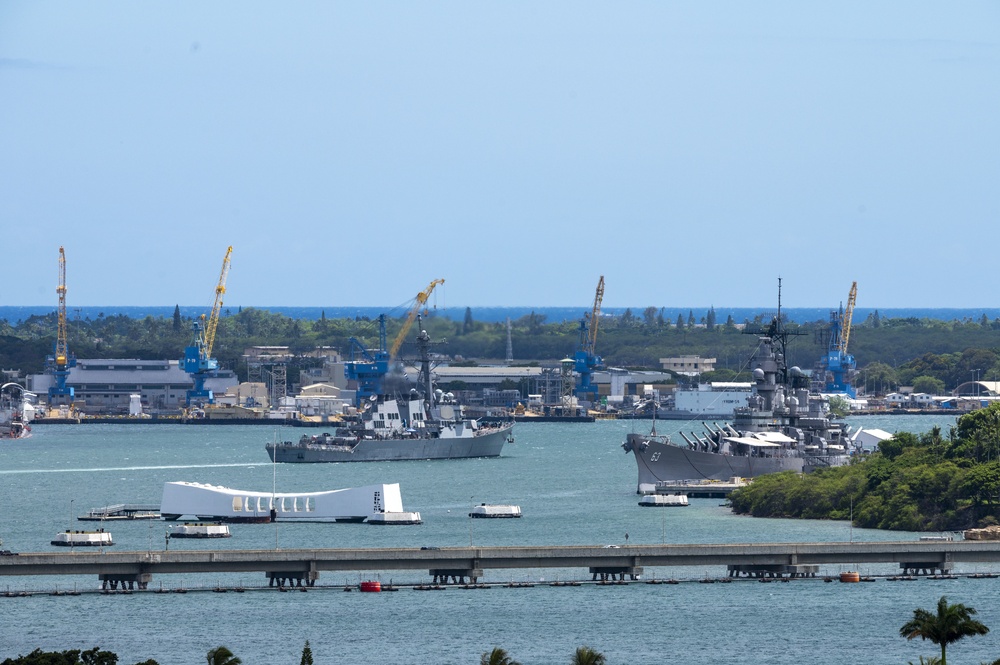 Pearl Harbor Ships Sortie in Response to Hurricane Douglas