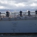 U.S. Navy ships get underway in preparation for Hurricane Douglas