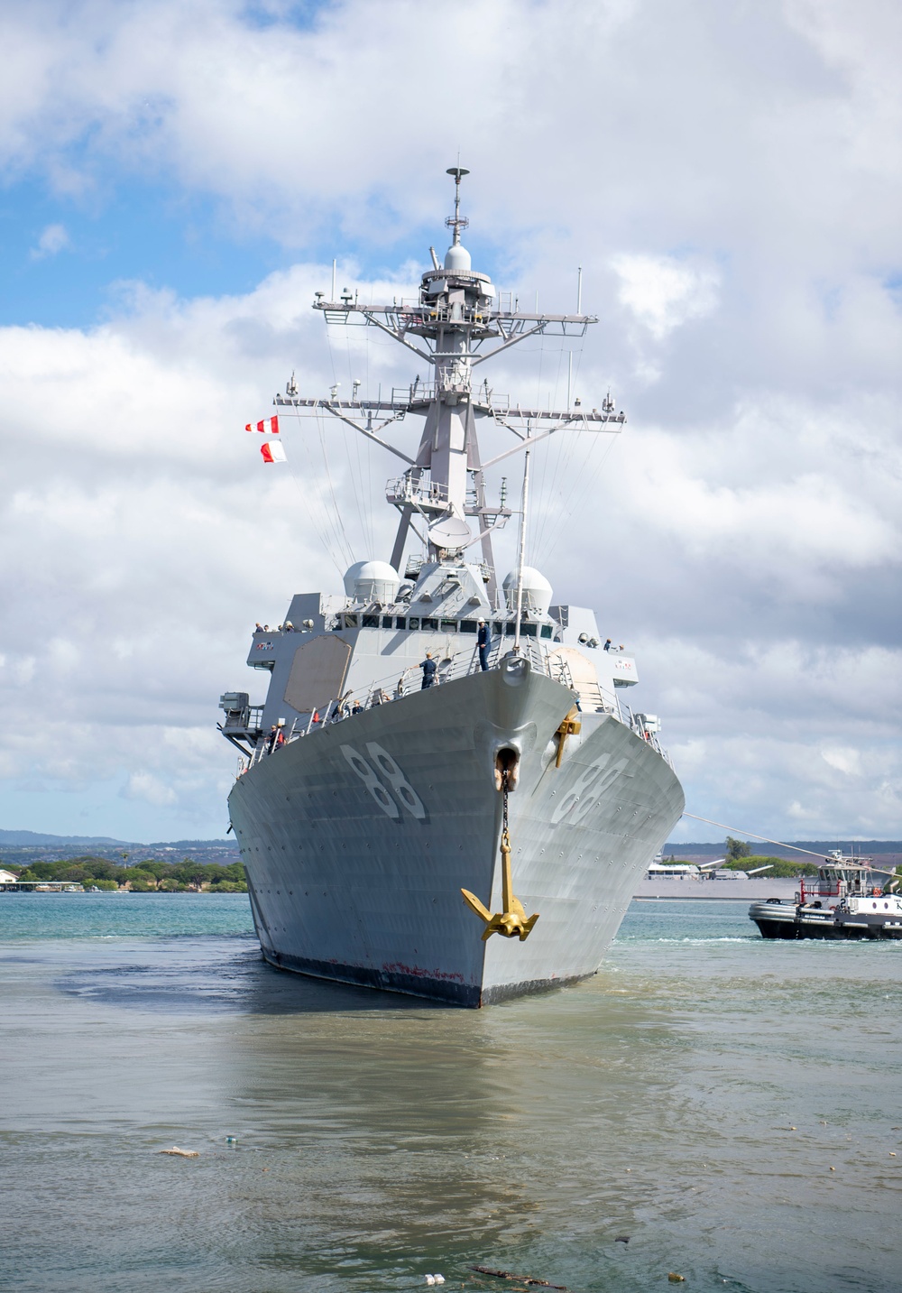 U.S. Navy ships get underway in preparation for Hurricane Douglas