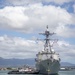 U.S. Navy ships get underway in preparation for Hurricane Douglas