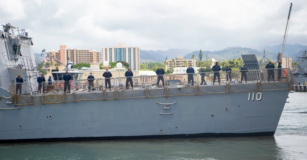 U.S. Navy ships get underway in preparation for Hurricane Douglas