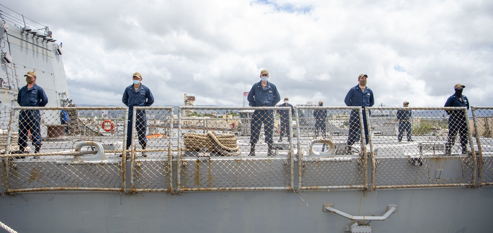 U.S. Navy ships get underway in preparation for Hurricane Douglas