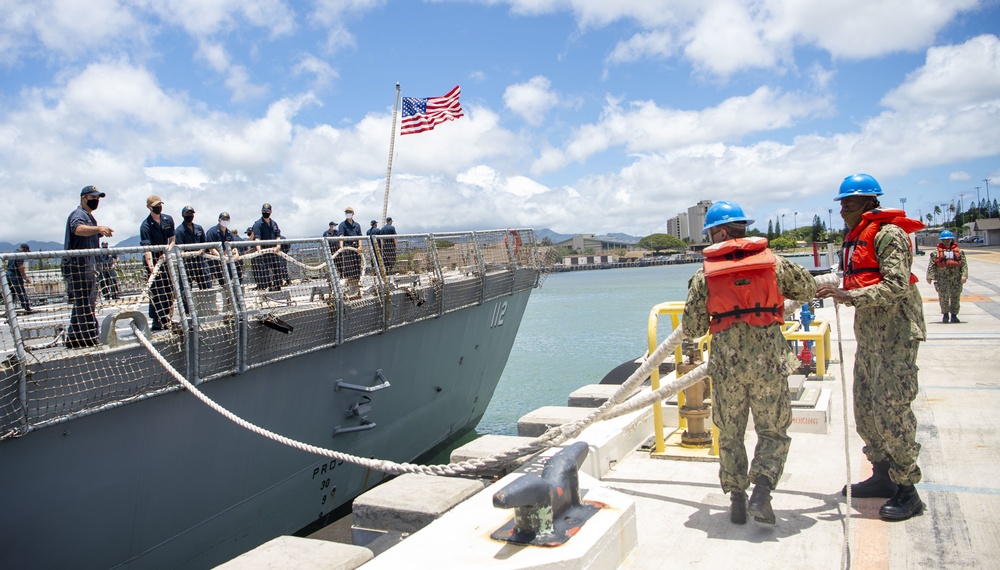 U.S. Navy ships get underway in preparation for Hurricane Douglas