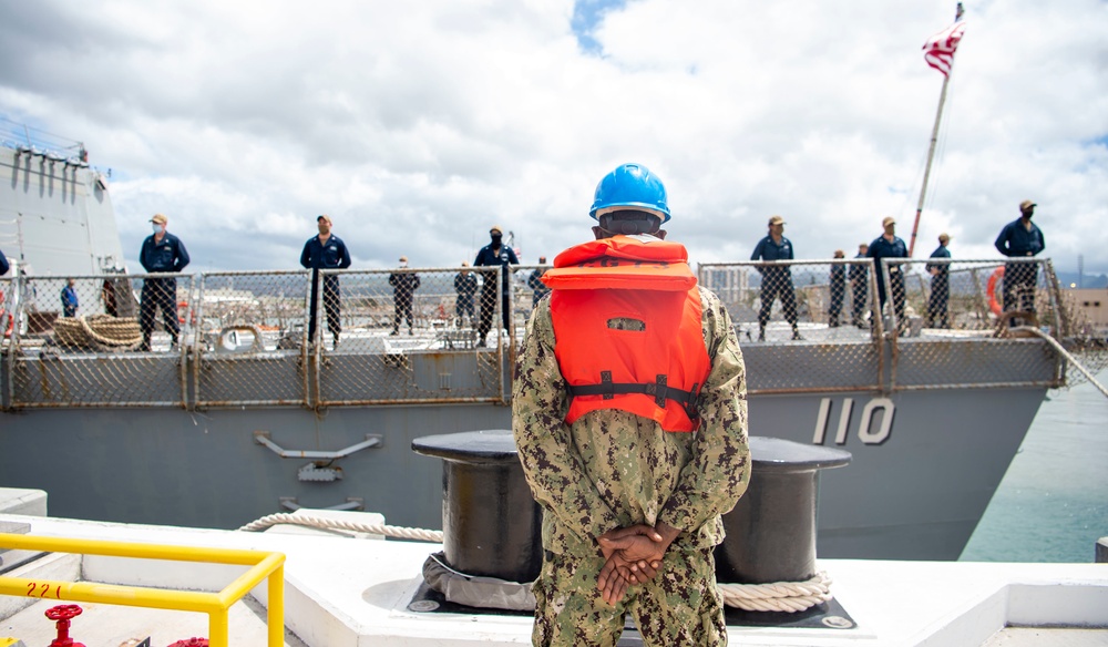 U.S. Navy ships get underway in preparation for Hurricane Douglas