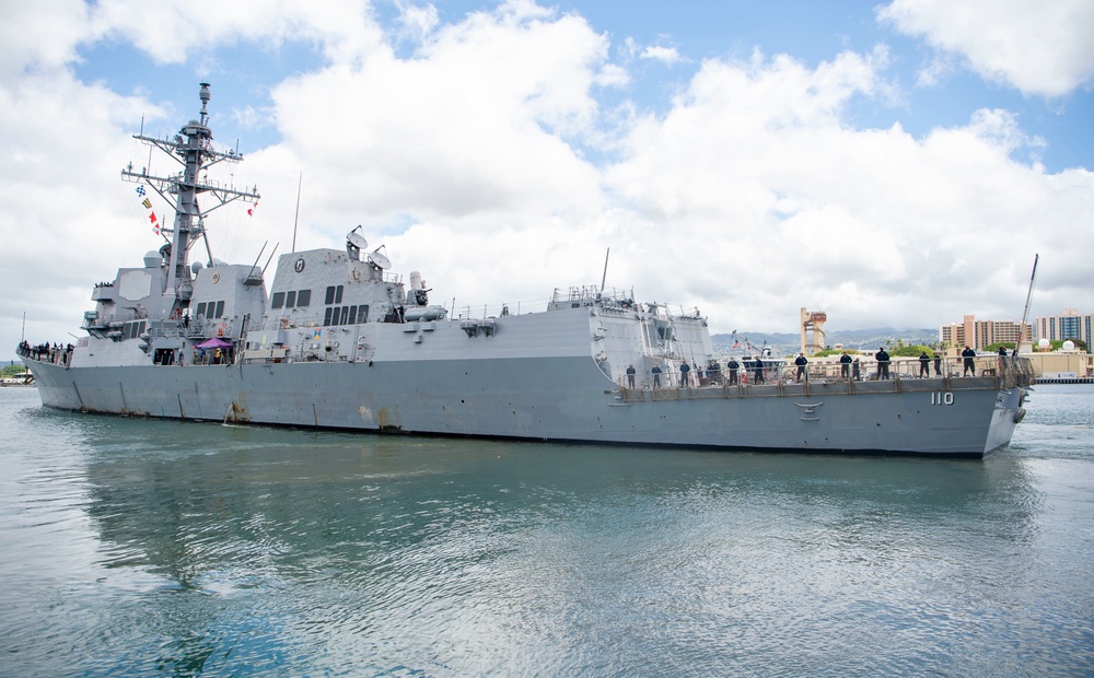 U.S. Navy ships get underway in preparation for Hurricane Douglas