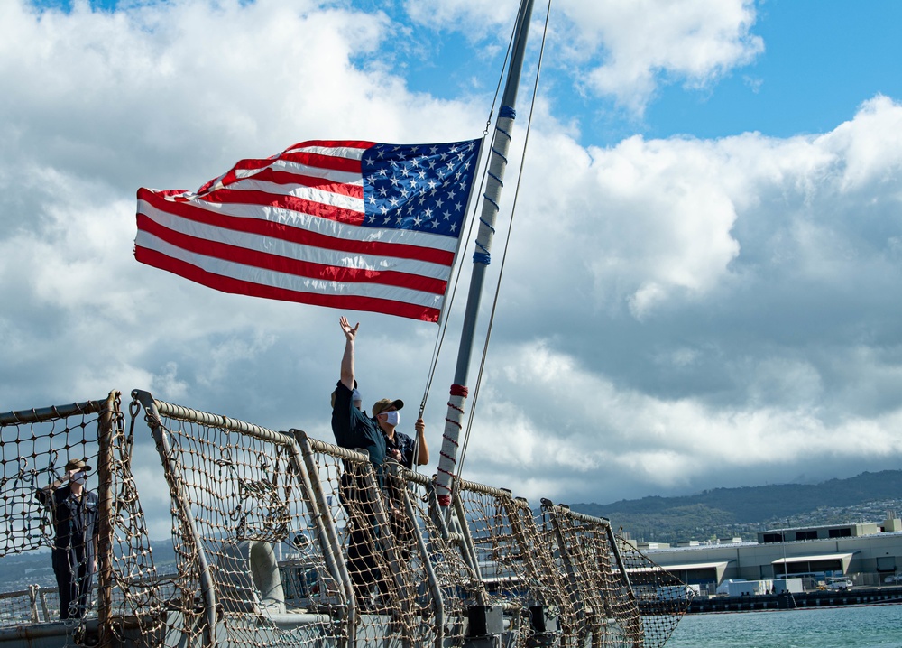 U.S. Navy Ships Get Underway in Preparation for Hurricane Douglas