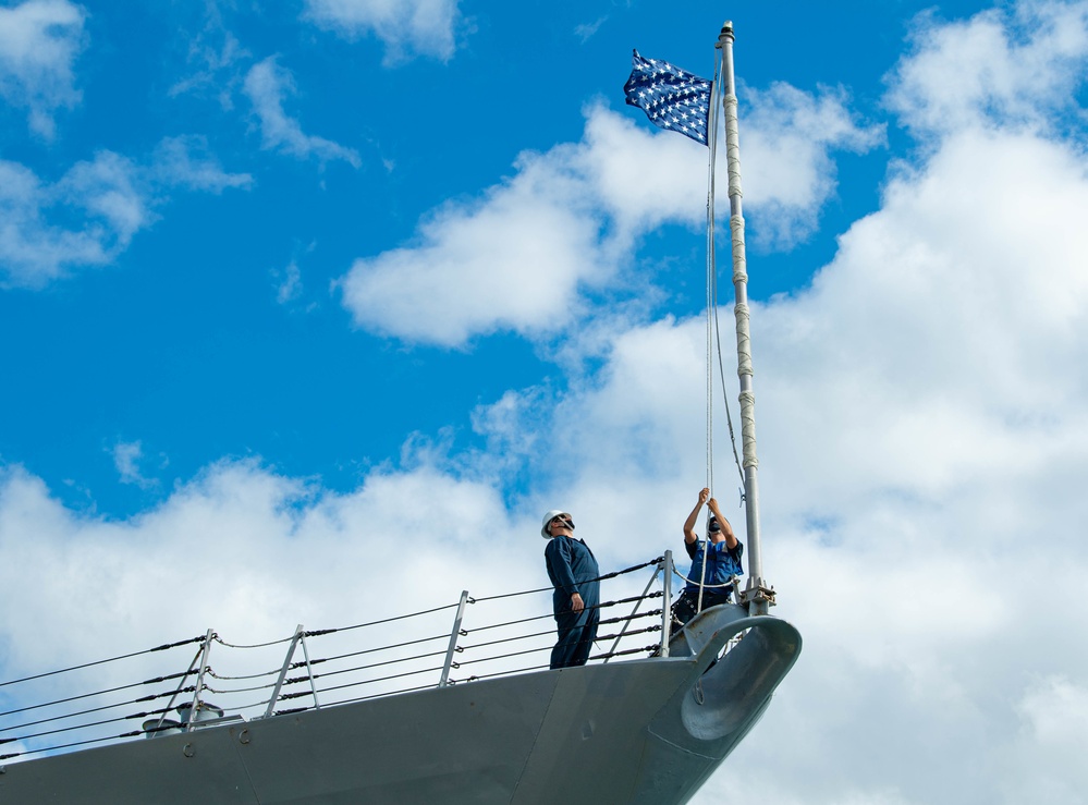 U.S. Navy Ships Get Underway in Preparation for Hurricane Douglas