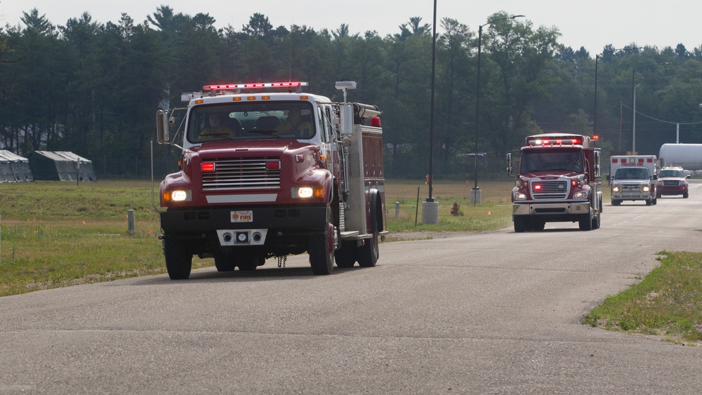 Local First Responders Conduct a Mutual Aid Response Exercise at the Grayling Army Airfield