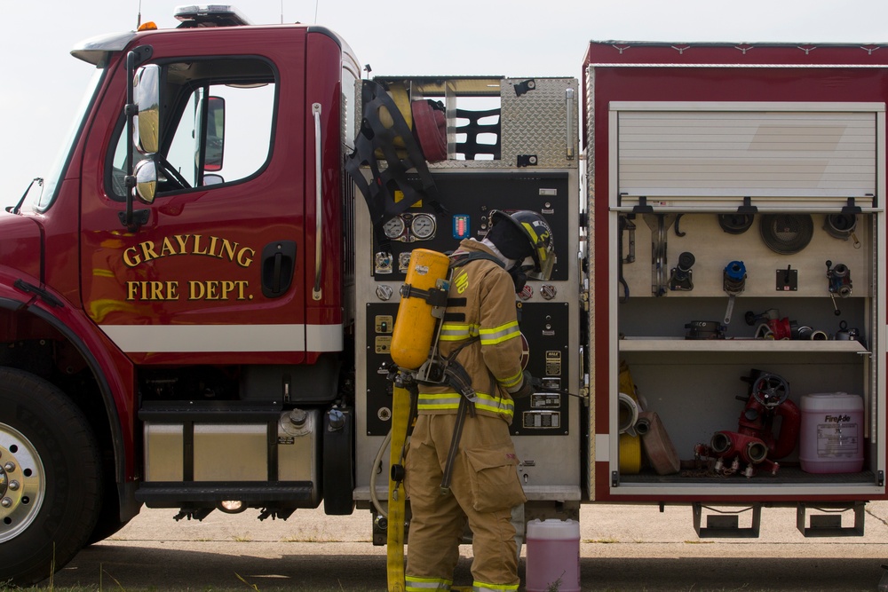 Local First Responders Conduct a Mutual Aid Response Exercise at the Grayling Army Airfield