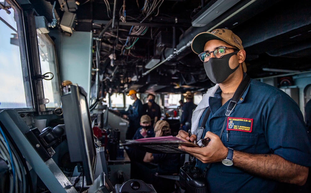 Sailors Conduct Daily Operations Aboard USS Germantown (LSD 42)