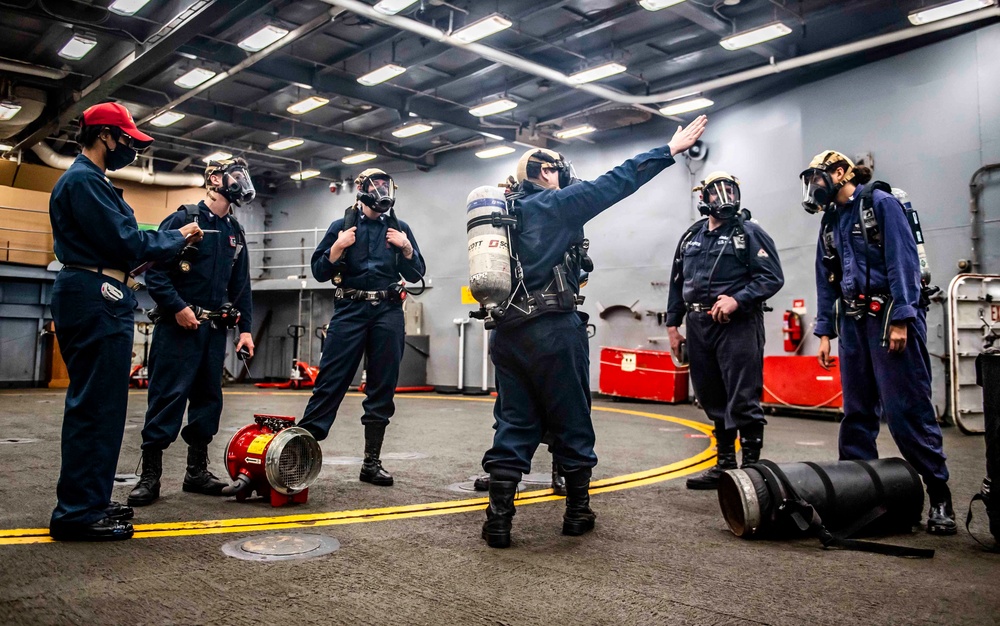 Sailors Aboard USS Germantown (LSD 42) Conduct Daily Operations
