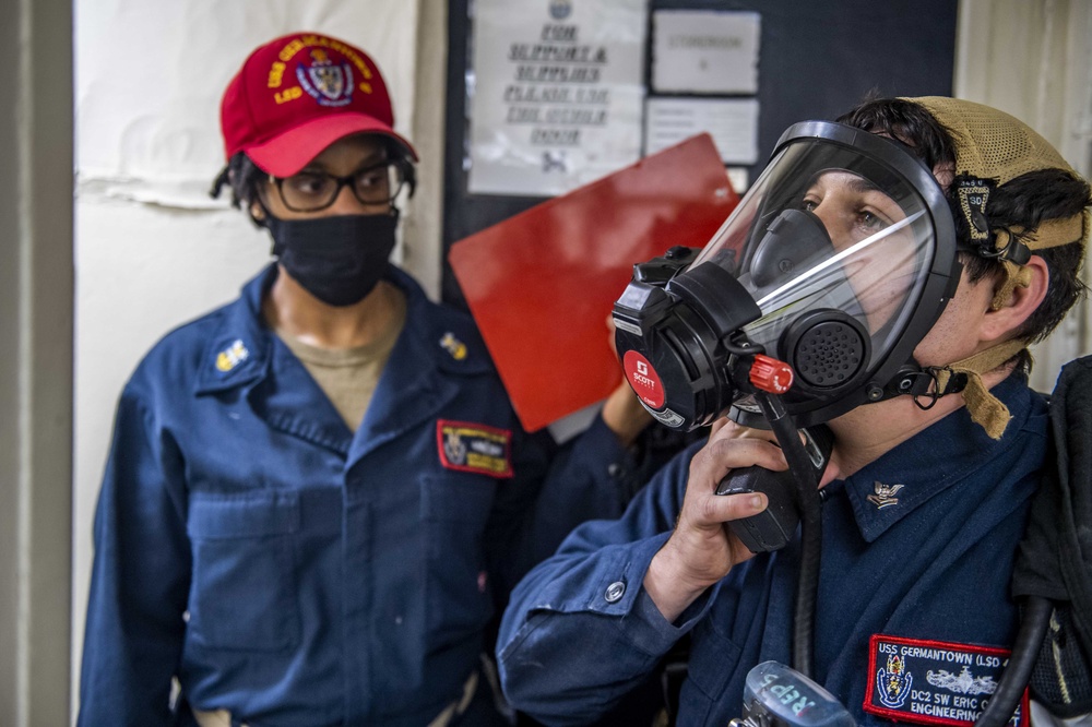 Sailors Aboard USS Germantown (LSD 42) Conduct Daily Operations