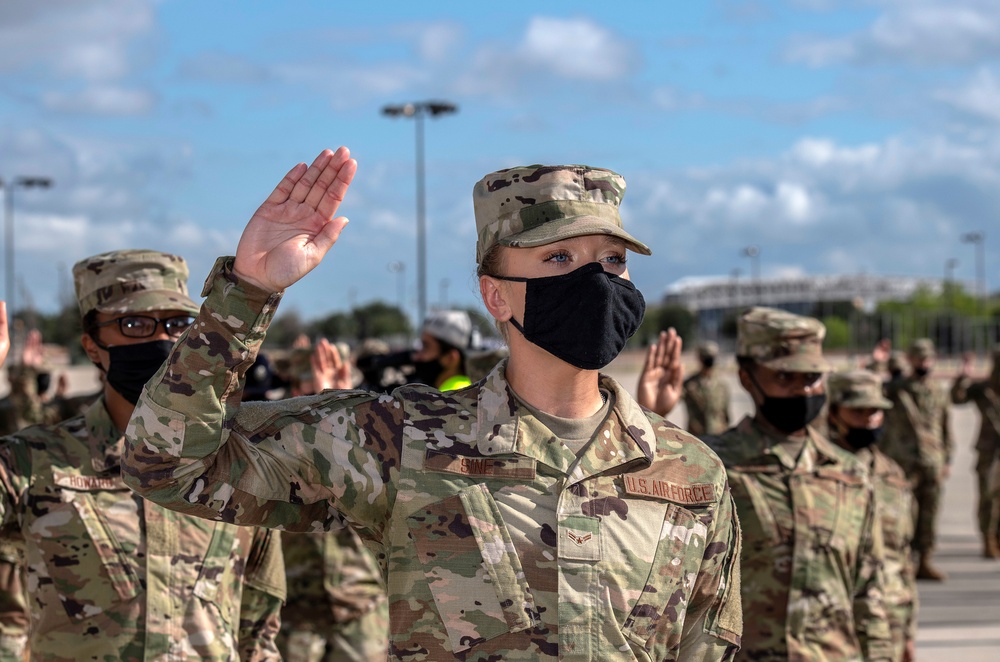 U.S. Air Force Basic Military Training Graduation and Coining Ceremony