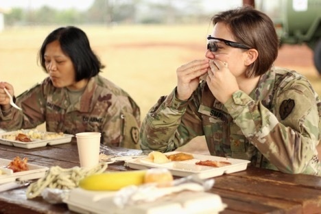 Soldiers Chow Down Breakfast