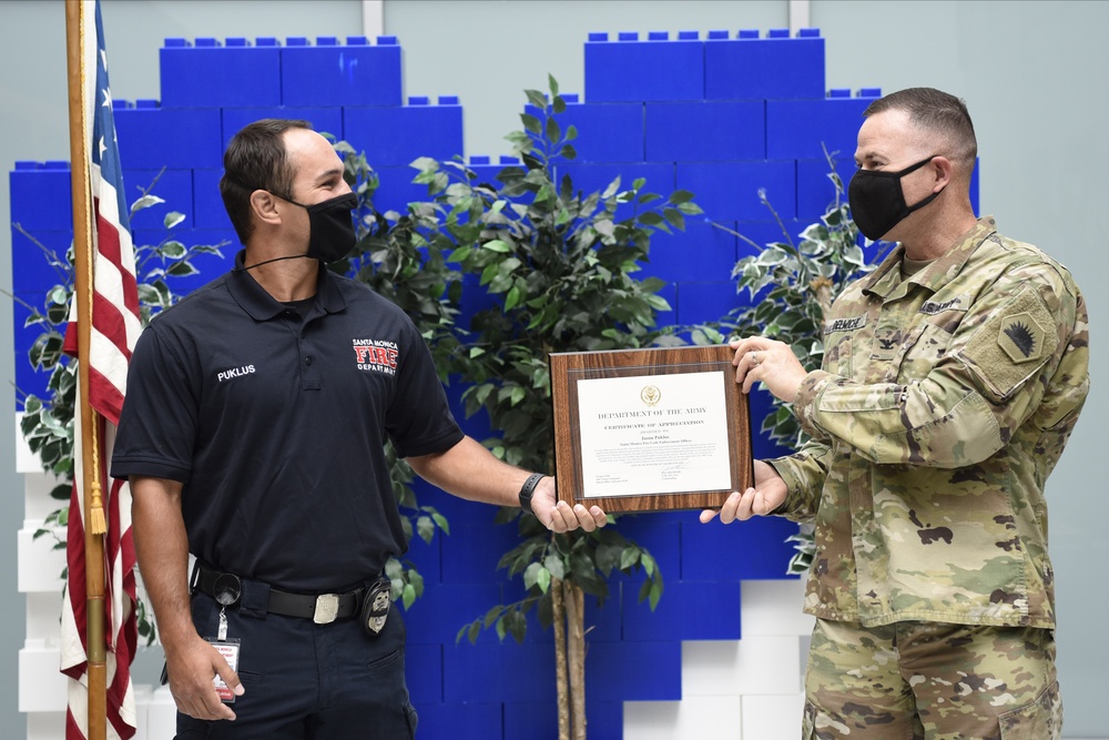 100th Troop Command recognizes Santa Monica police and fire personnel