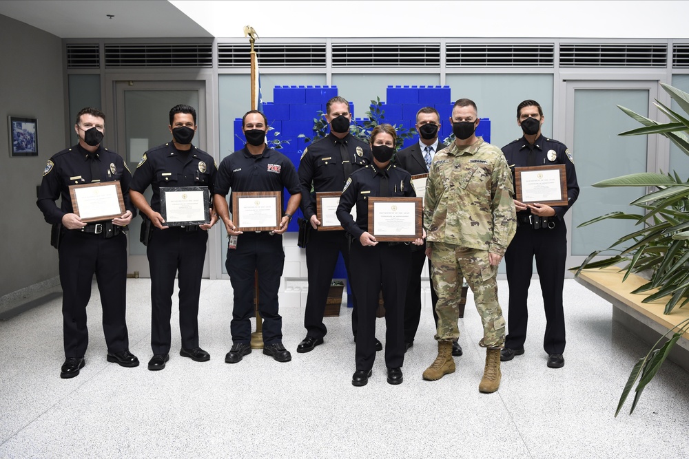 100th Troop Command recognizes Santa Monica police and fire personnel