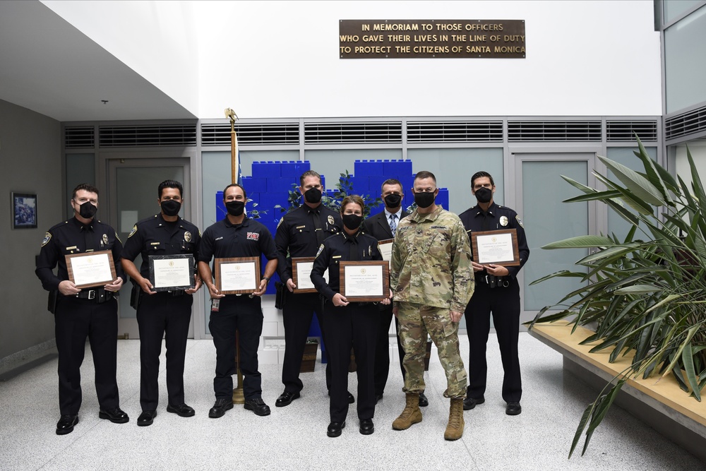 100th Troop Command recognizes Santa Monica police and fire personnel