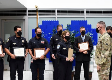 100th Troop Command recognizes Santa Monica police and fire personnel