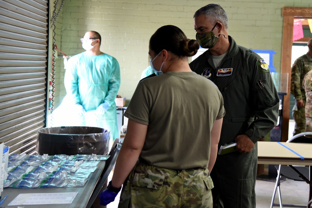 Arizona National Guard leadership visits COVID-19 testing site