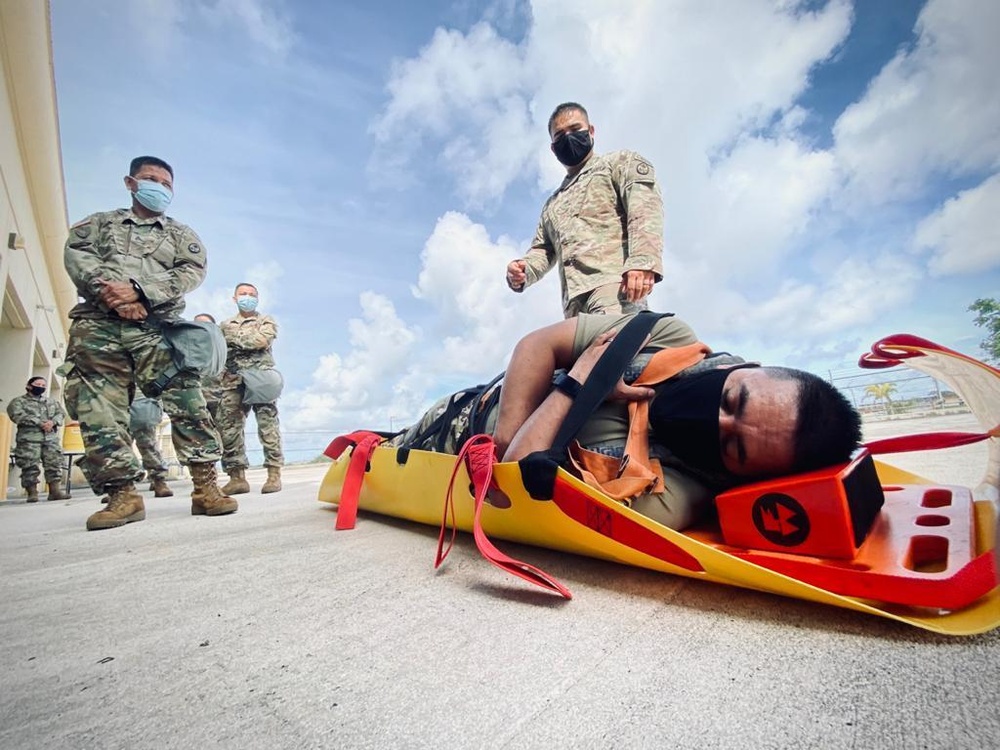 Guam National Guard's Medical Detachment receives Emergency Decontamination Patient Packaging training