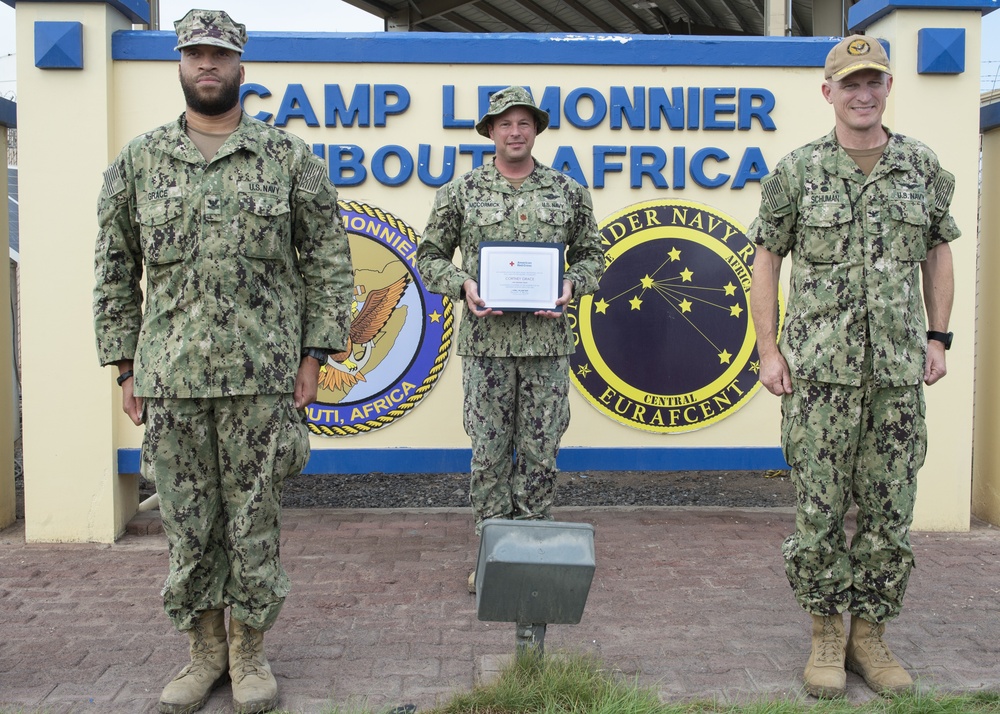 Camp Lemonnier Sailor Honored as American Red Cross Volunteer of the Quarter