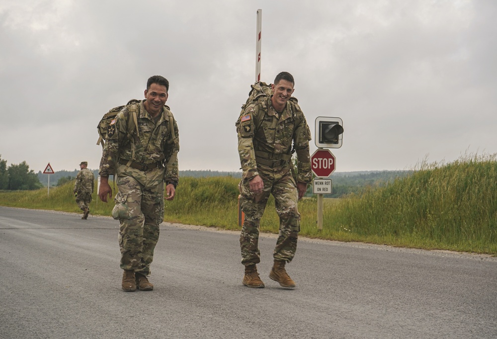 2CR Soldiers participate in ruck march for EIB and ESB