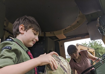 Soldiers stationed in Poland share experiences with local scouts