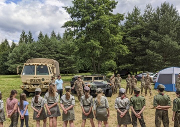 Soldiers stationed in Poland share experiences with local scouts
