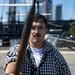 Aviation Electronic’s Mate 3rd Class Zachary Hansen-McPhail participates in pike drills with the crew of USS Constitution