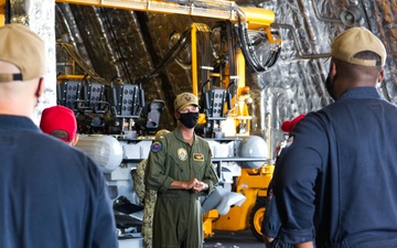 BHR CO talks with Coronado Sailors about firefighting efforts
