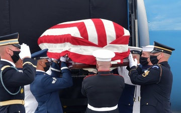 The casket of Rep. John Lewis arrives at Dobbins