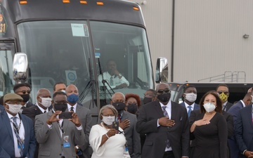 The casket of Rep. John Lewis arrives at Dobbins