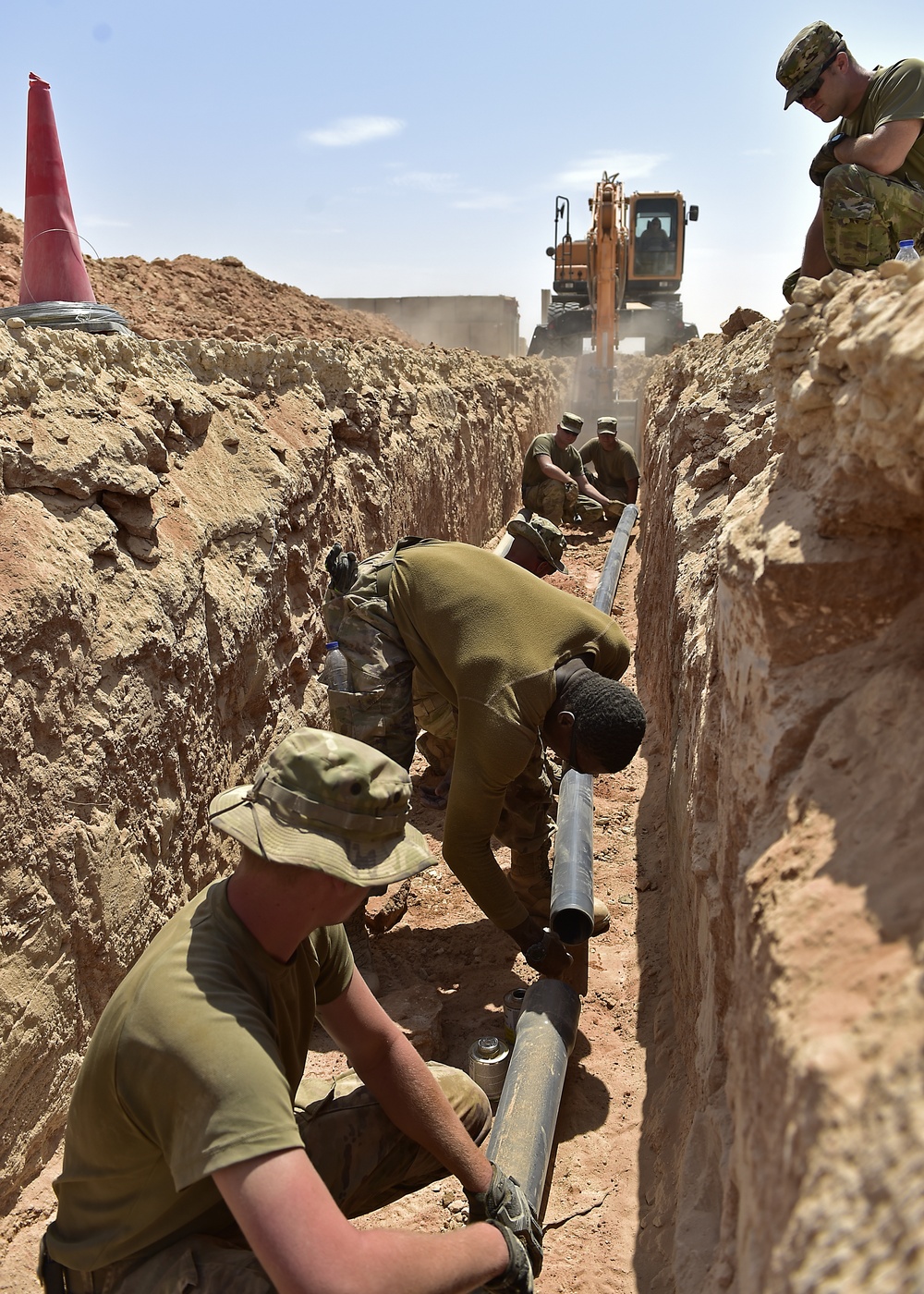 378 ECES lays new water lines at Prince Sultan Air Base