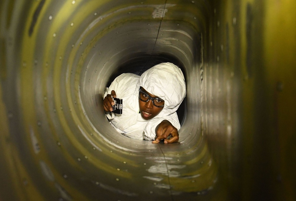 Fleet Readiness Center Southeast creates stripping and painting process for F-5N engine intake
