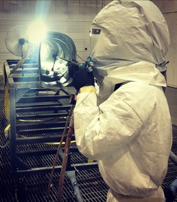 Fleet Readiness Center Southeast perfects F-5N engine air intake painting process