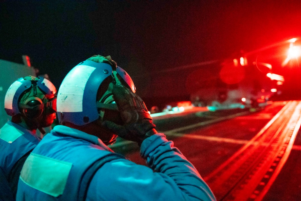 Sterett and HSM-35 Sailors Conduct Flight Operations