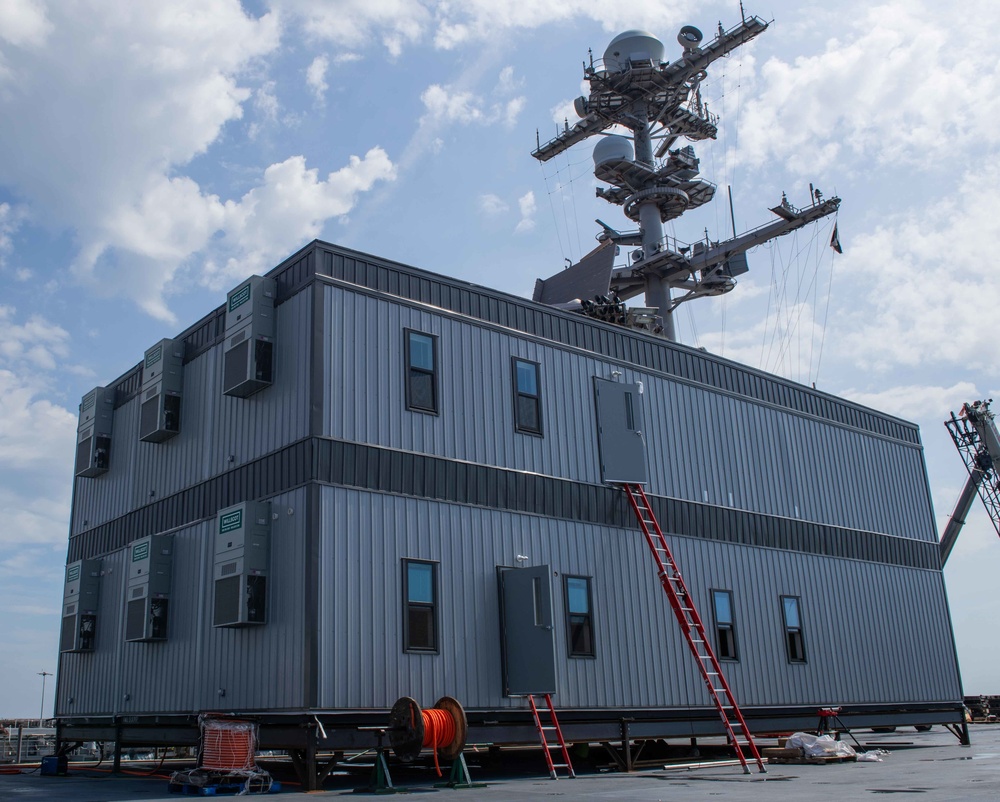 U.S Navy medical building rests on the flight deck
