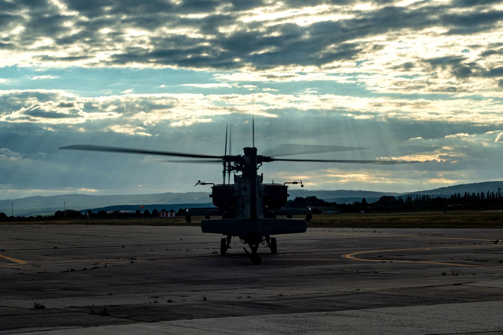 AH-64D Apache helicopters test flight on Lucius D. Clay Kaserne
