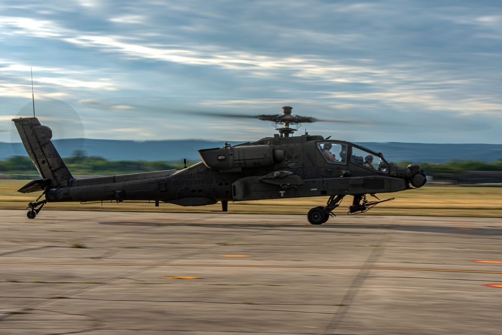 AH-64D Apache helicopters test flight on Lucius D. Clay Kaserne