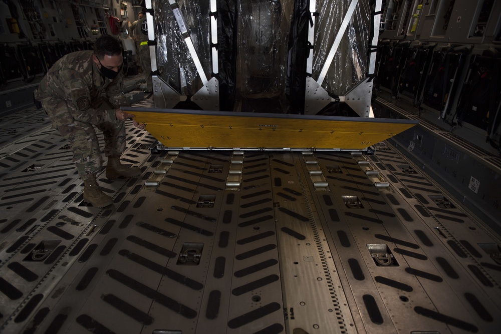 Travis AFB designs TIS ramp, supports evacuation of U.S. service member with COVID-19