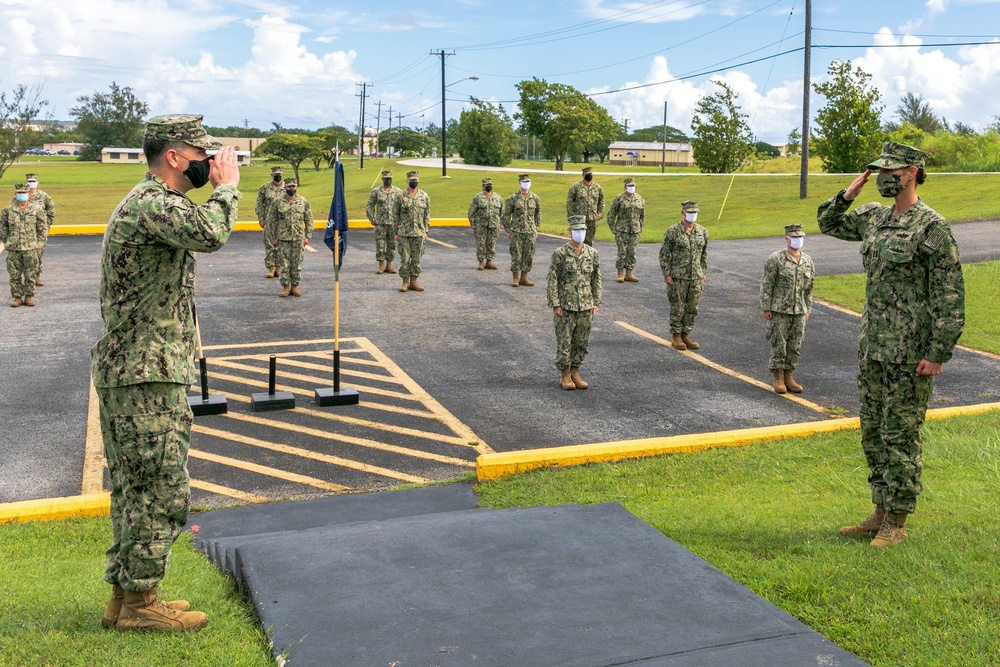 NMCB 1 Det. Guam Conducts RIP/TOA with NMCB 133