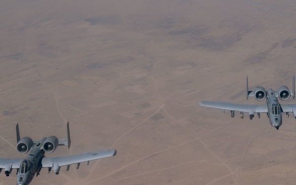 Tankers refuel A-10's