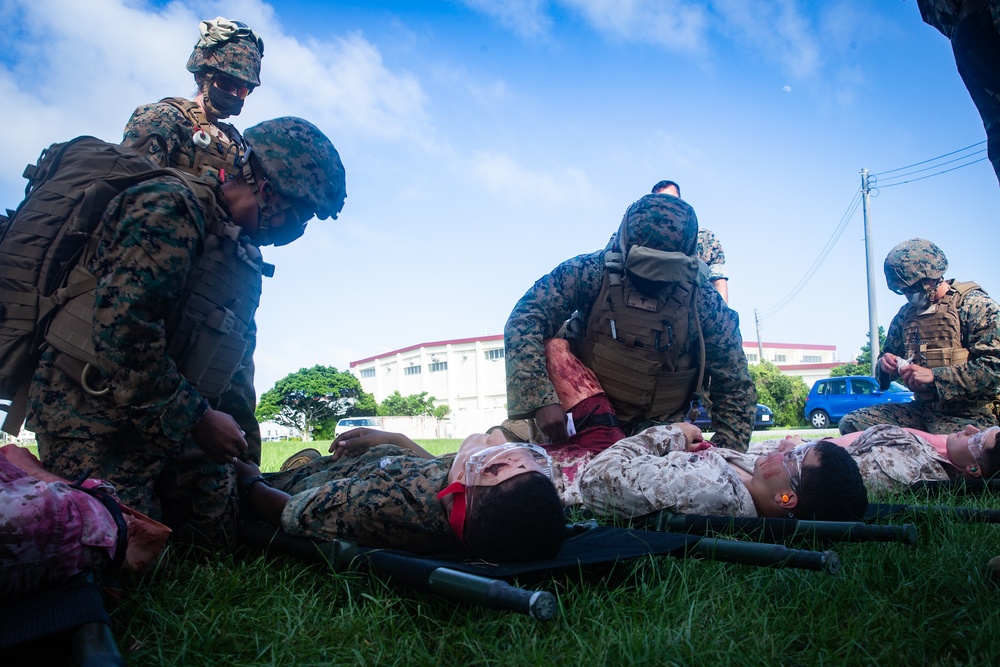 You call a corpsman! CLB-31, 31st MEU care for and evacuate simulated casualties