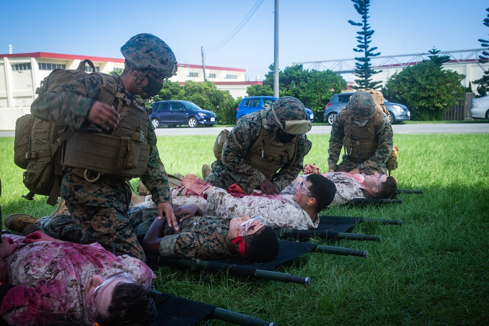 You call a corpsman! CLB-31, 31st MEU care for and evacuate simulated casualties