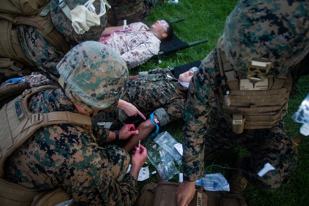 You call a corpsman! CLB-31, 31st MEU care for and evacuate simulated casualties