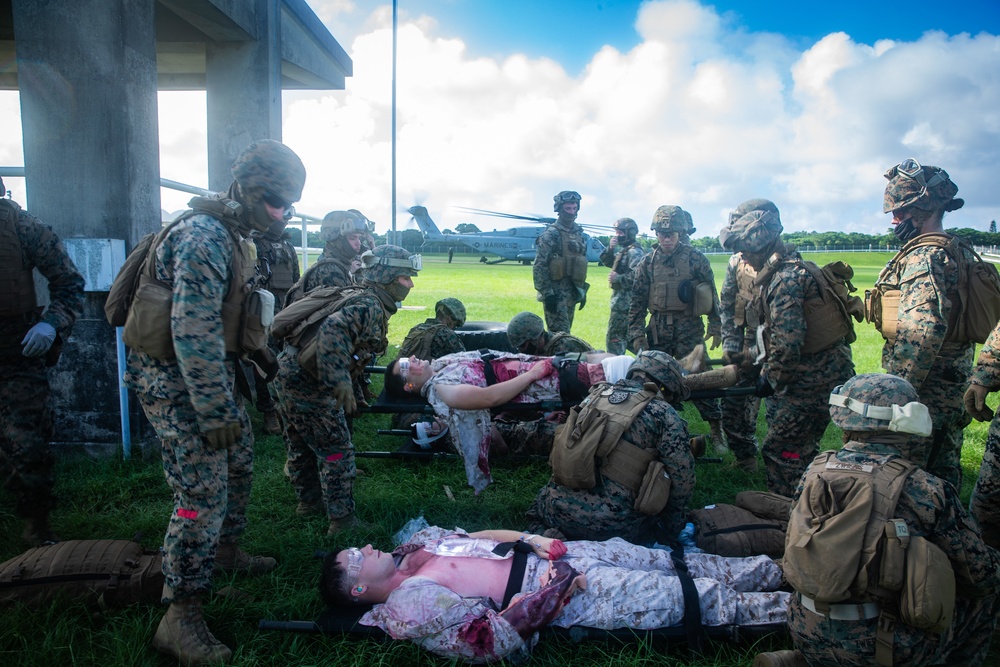 You call a corpsman! CLB-31, 31st MEU care for and evacuate simulated casualties