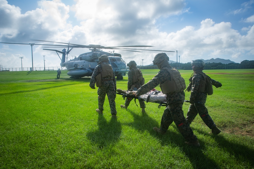 You call a corpsman! CLB-31, 31st MEU care for and evacuate simulated casualties